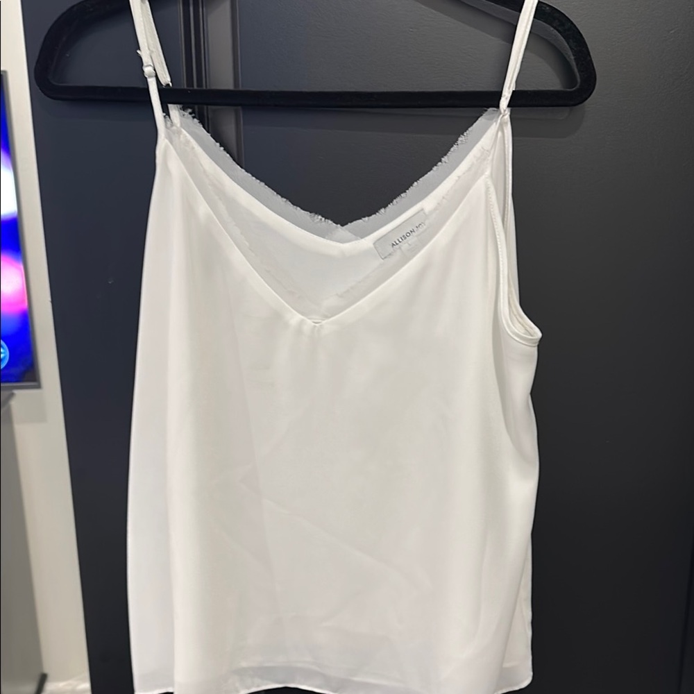 Allison Joy White Fitted Sleeveless Camisole